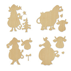 Pièce de bois CF les 4 petites vaches