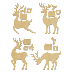 Pièce de bois CF les 4 petits rennes