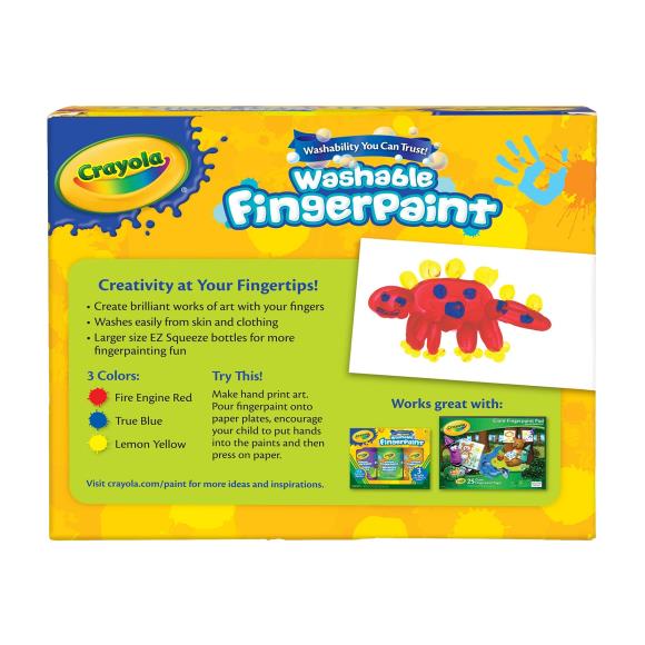 Peinture à doigts lavable Crayola, 8 oz, 3/emballage