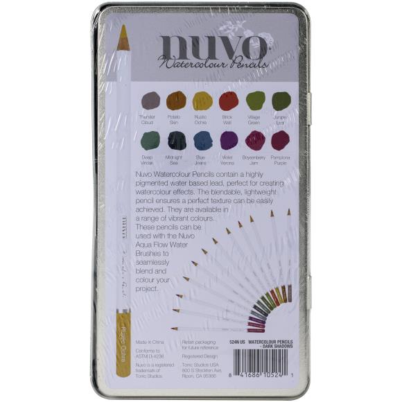 Crayons aquarelle Nuvo, 12/emballage DARK SHADOWS