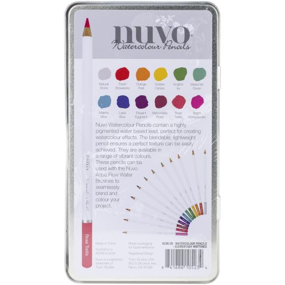 Crayons aquarelle Nuvo, 12/emballage ELEMENTARY MIDTONES