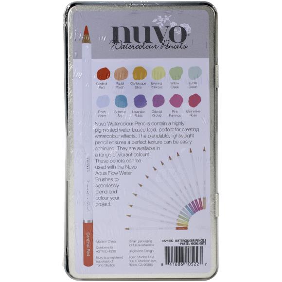 Crayons aquarelle Nuvo, 12/emballage PASTEL HIGHLIGHTS