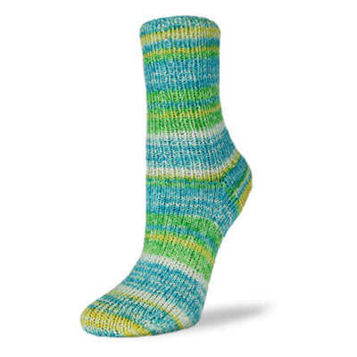 Flotte sock boucle yellow, green and blue