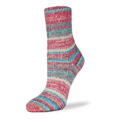 Flotte sock boucle red, teal and grey
