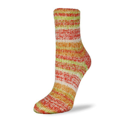 Flotte sock boucle red, orange and yellow