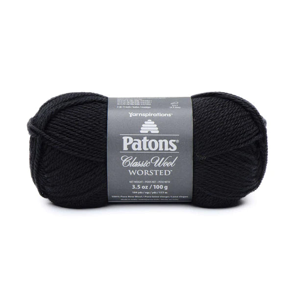 PATONS CLASSIC WOOL WORSTED  BLACK