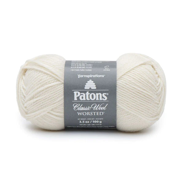 PATONS CLASSIC WOOL WORSTED WHITE