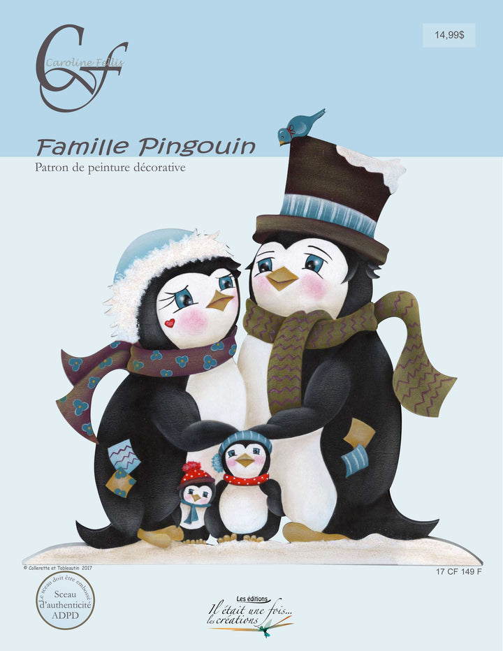 Pièce de bois CF Famille Pingouin