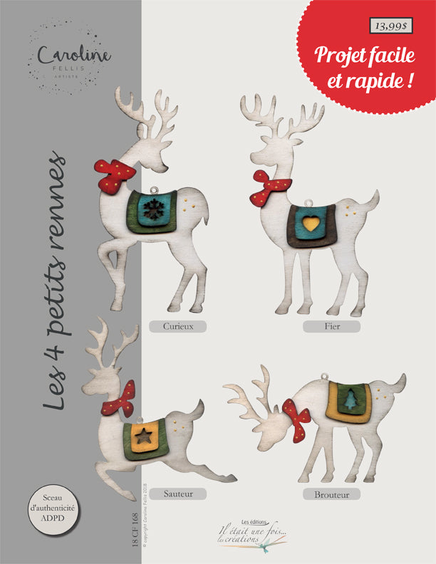 Pièce de bois CF les 4 petits rennes