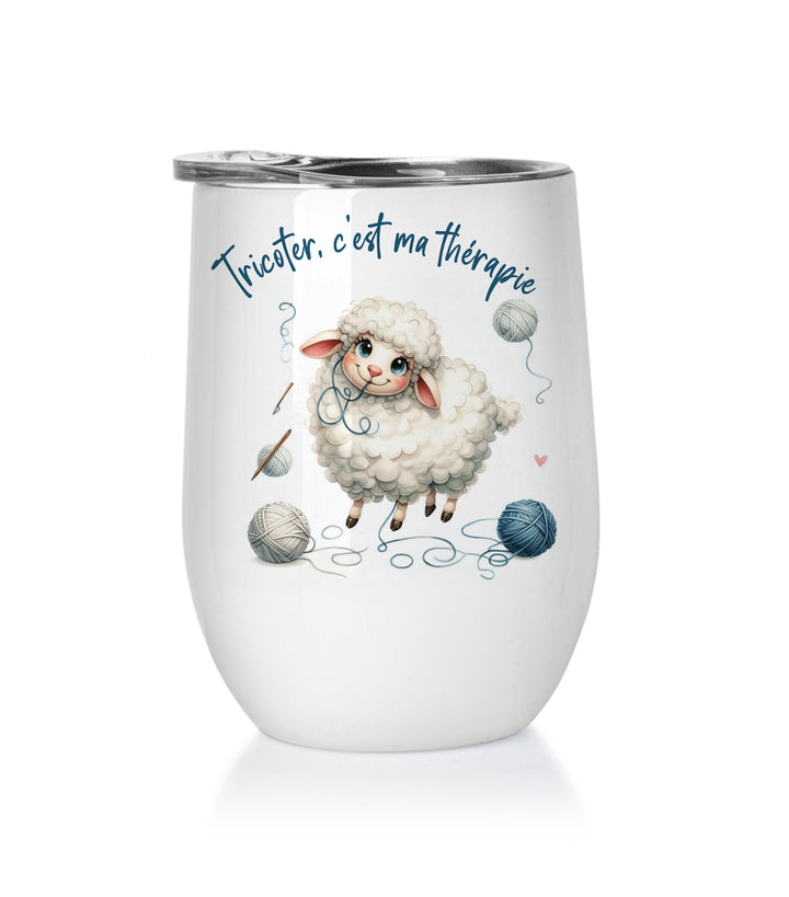 Verre à vin - TRICOTER C'EST MA THÉRAPIE