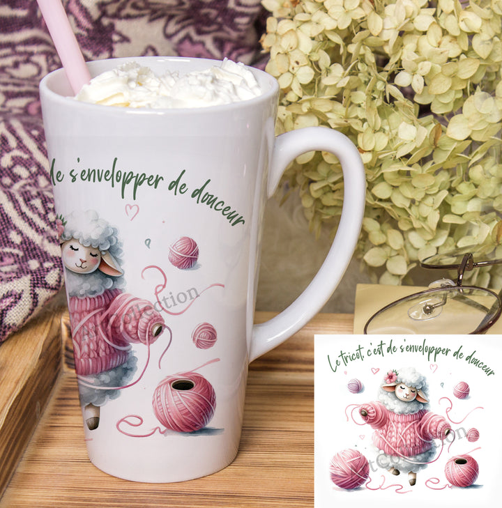 TASSE 17OZ - LE TRICOT C'EST DE S'ENVELOPPER...