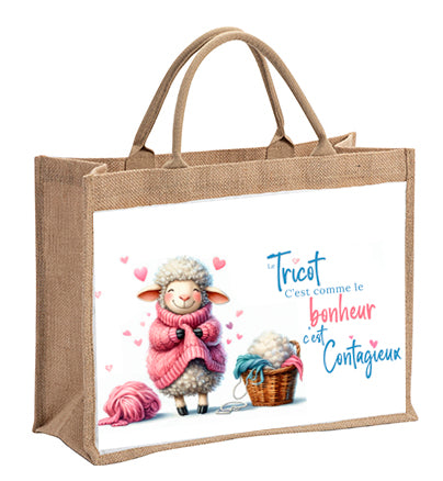 SAC TRICOTER  DOUDOU,  C'EST CONTAGIEUX