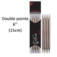 Aiguilles ChiaoGoo double pointes SS 6'' (15cm)