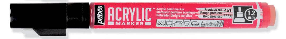Pébéo marqueur acrylique Rouge précieux 451 1.2mm
